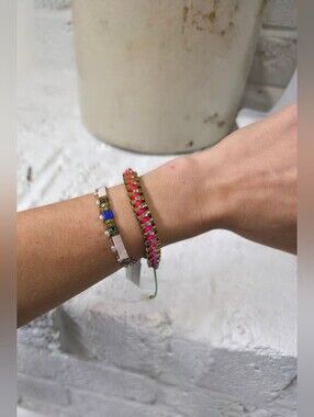 Stainless Steel Rainbow Friendship Bracelet | CZ Crystal Adjustable Slider Brace